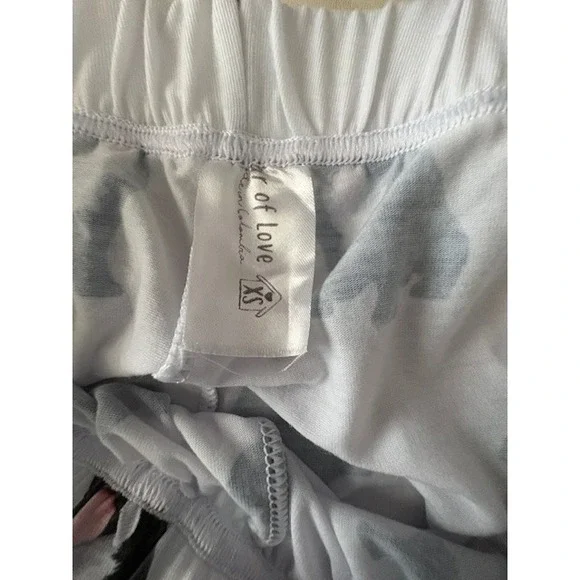 UR Of Love Women XS Shorts French Bulldog Print White Black Elastic Waist Lounge - Picture 10 of 11